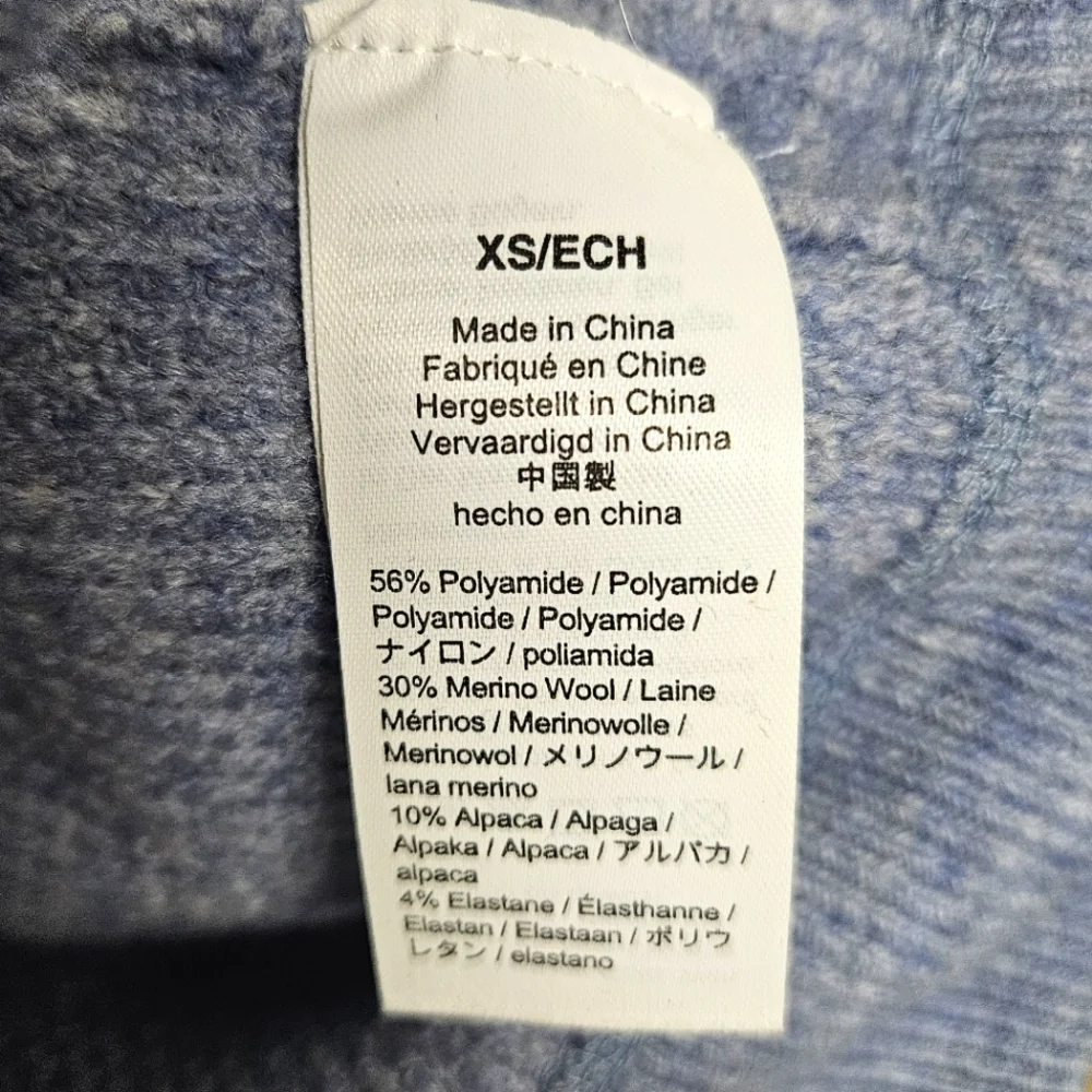 J. Crew Knit Crewneck Sweater Women's Blue Waffe Long Sleeve Size XS Like New